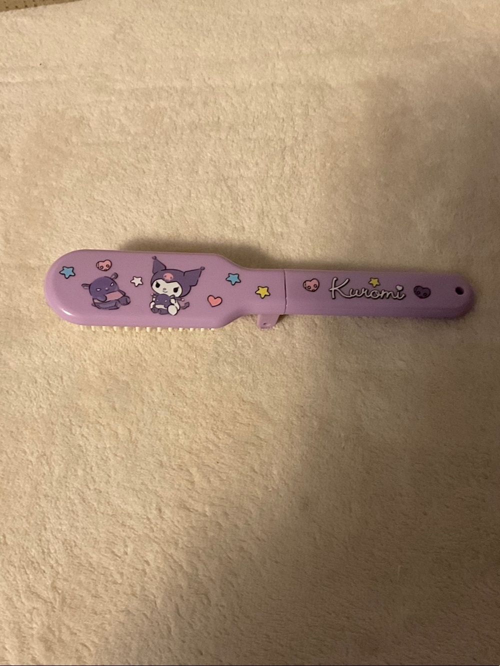 Purple Kids Hair Brush with Cute Character Design